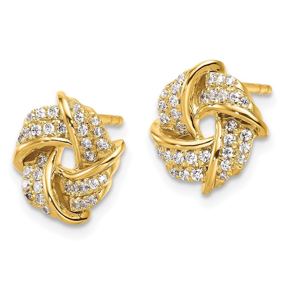 14K Gelbgold 0,33 ct. Laborgezüchtete Diamant-Liebesknoten-Ohrstecker VS/SI+ G+