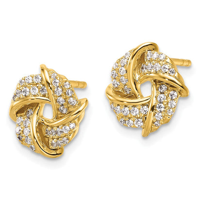 14K Gelbgold 0,33 ct. Laborgezüchtete Diamant-Liebesknoten-Ohrstecker VS/SI+ G+