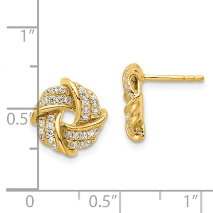14K Gelbgold 0,33 ct. Laborgezüchtete Diamant-Liebesknoten-Ohrstecker VS/SI+ G+