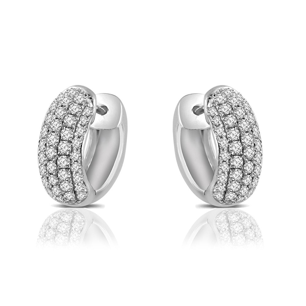 Ohrringe aus 14K Weißgold mit echten Diamanten