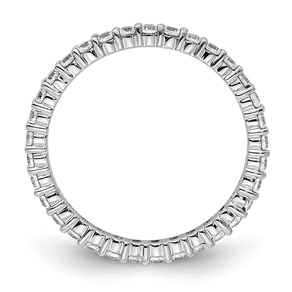 0,5 ct. Diamant-Ehering aus 14 Karat Weißgold für Damen, stapelbar, Memoire-Ring