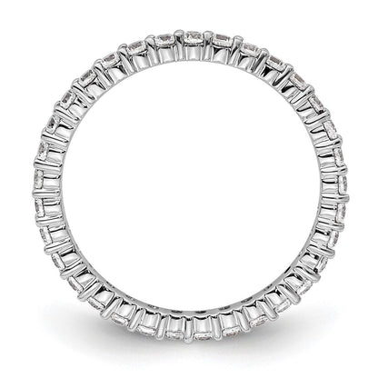 0,5 ct. Diamant-Ehering aus 14 Karat Weißgold für Damen, stapelbar, Memoire-Ring