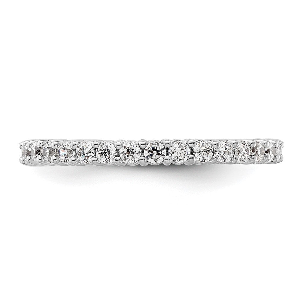 0,5 ct. Diamant-Ehering aus 14 Karat Weißgold für Damen, stapelbar, Memoire-Ring