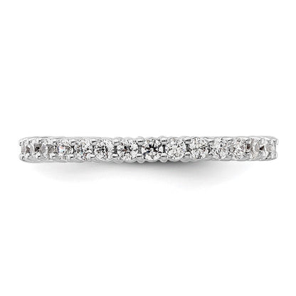 0,5 ct. Diamant-Ehering aus 14 Karat Weißgold für Damen, stapelbar, Memoire-Ring