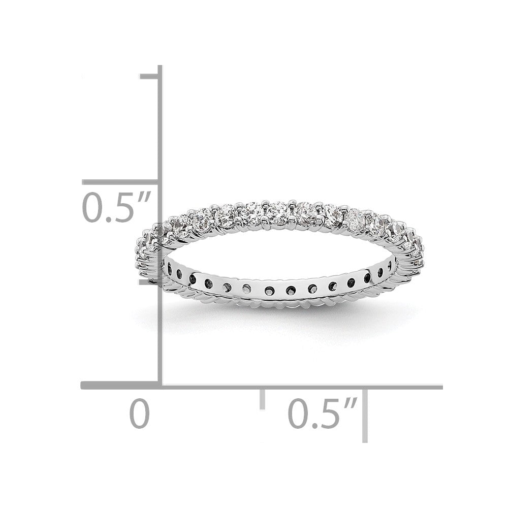 0,5 ct. Diamant-Ehering aus 14 Karat Weißgold für Damen, stapelbar, Memoire-Ring
