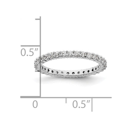 0,5 ct. Diamant-Ehering aus 14 Karat Weißgold für Damen, stapelbar, Memoire-Ring