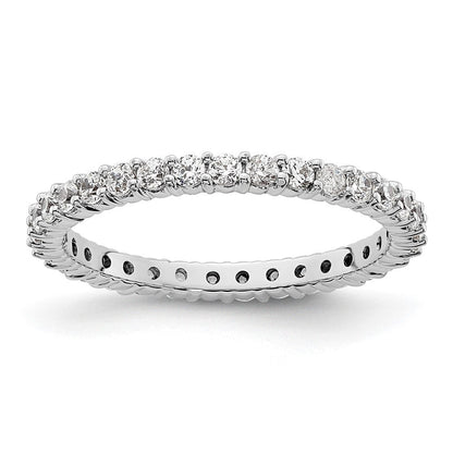 0,5 ct. Diamant-Ehering aus 14 Karat Weißgold für Damen, stapelbar, Memoire-Ring