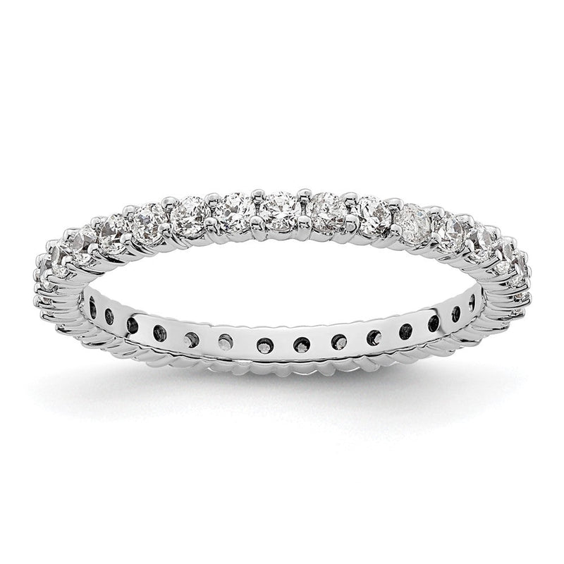 0,5 ct. Diamant-Ehering aus 14 Karat Weißgold für Damen, stapelbar, Memoire-Ring