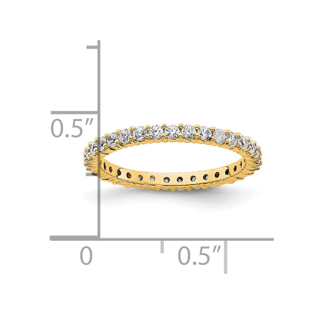 Ehering mit 0,5 ct. Gesamtgewicht natürlichen Diamanten für Damen, stapelbarer Memoire-Ring, 14K Gelbgold
