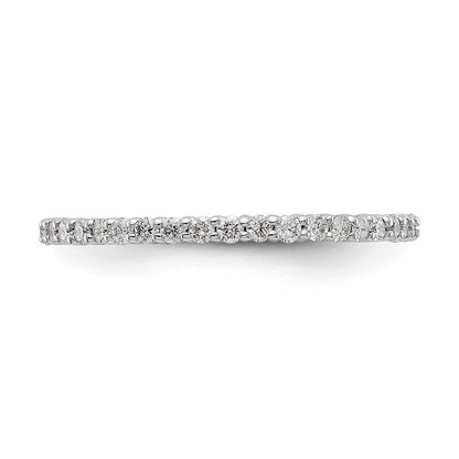 14K Weißgold Memoire-Ring mit 0,5 ct. im Labor gezüchteten Diamanten, VS/SI+ G+, in Shared-Prong-Fassung