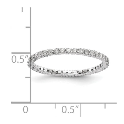14K Weißgold 0,5 ct. Laborgezüchteter Diamant VS/SI+ G+ Shared-Prong Memoire Ring