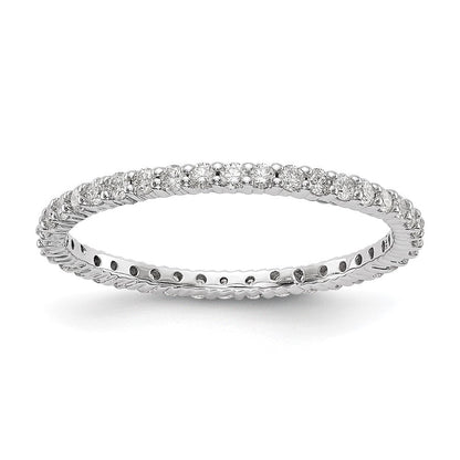 14K Weißgold Memoire-Ring mit 0,5 ct. im Labor gezüchteten Diamanten, VS/SI+ G+, Shared-Prong-Fassung