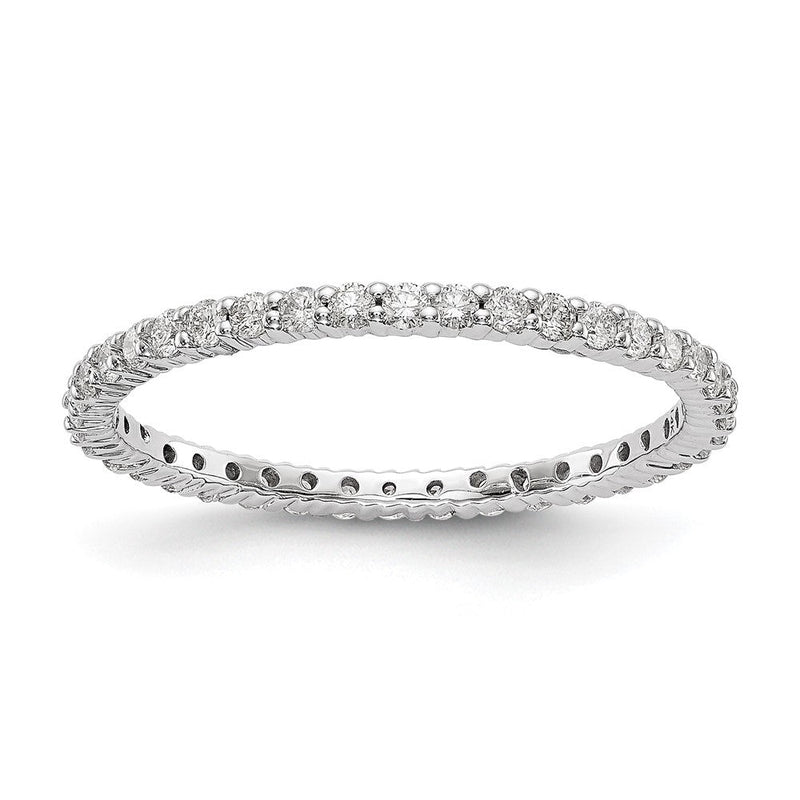 14K Weißgold Memoire-Ring mit 0,5 ct. Laborgezüchteten Diamanten, VS/SI+ G+, Shared-Prong-Fassung
