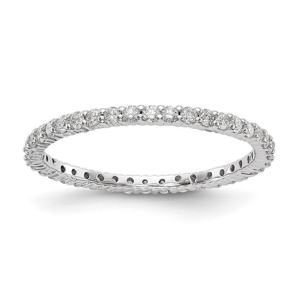 14K Weißgold Memoire-Ring mit 0,5 ct. laborgezüchteten Diamanten, VS/SI+ G+, Shared-Prong-Fassung