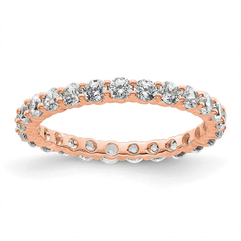 1,0 ct. Diamant-Memoire-Ring aus 14 Karat Roségold für Damen, stapelbar
