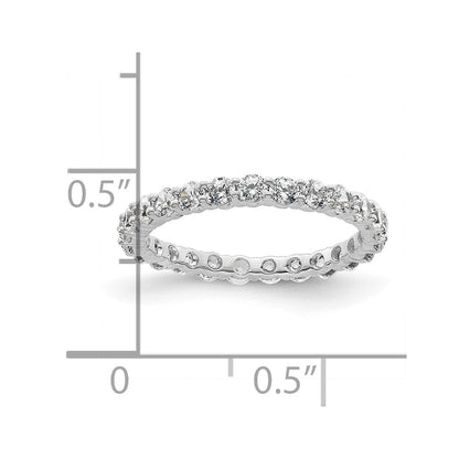 1,0 ct. Gesamtgewicht Memoire-Ring mit natürlichen Diamanten für Damen, stapelbar, 14K Weißgold