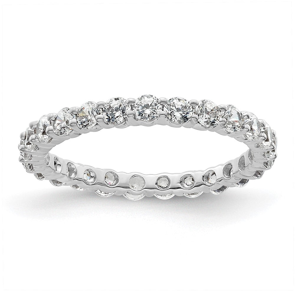 1,0 ct. Gesamtgewicht Memoire-Ring mit natürlichen Diamanten für Damen, stapelbar, 14K Weißgold