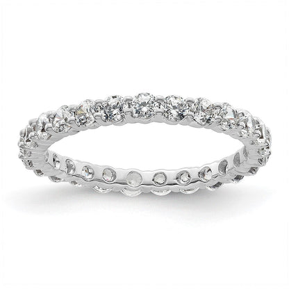 1,0 ct. Gesamtgewicht Memoire-Ring mit natürlichen Diamanten für Damen, stapelbar, 14K Weißgold