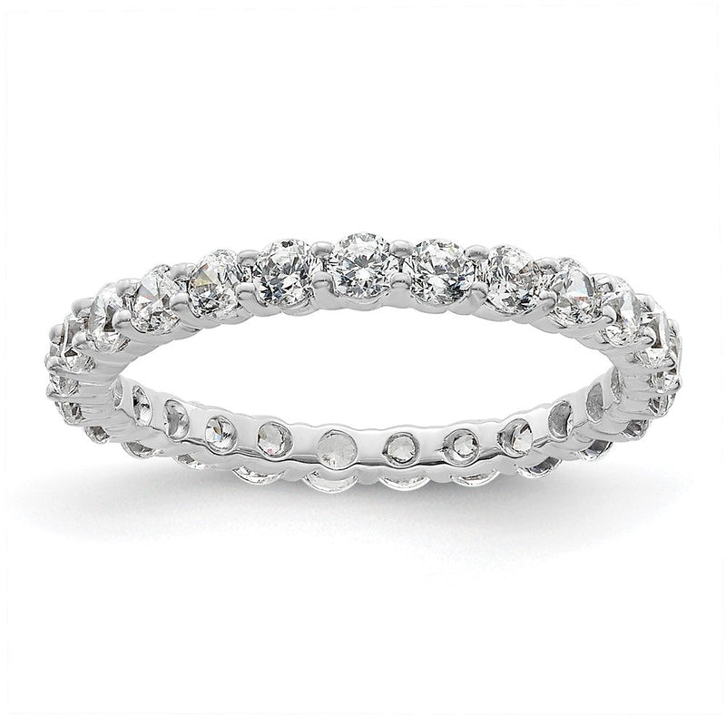 1,0 ct. Gesamtgewicht Memoire-Ring mit natürlichen Diamanten für Damen, stapelbar, 14K Weißgold