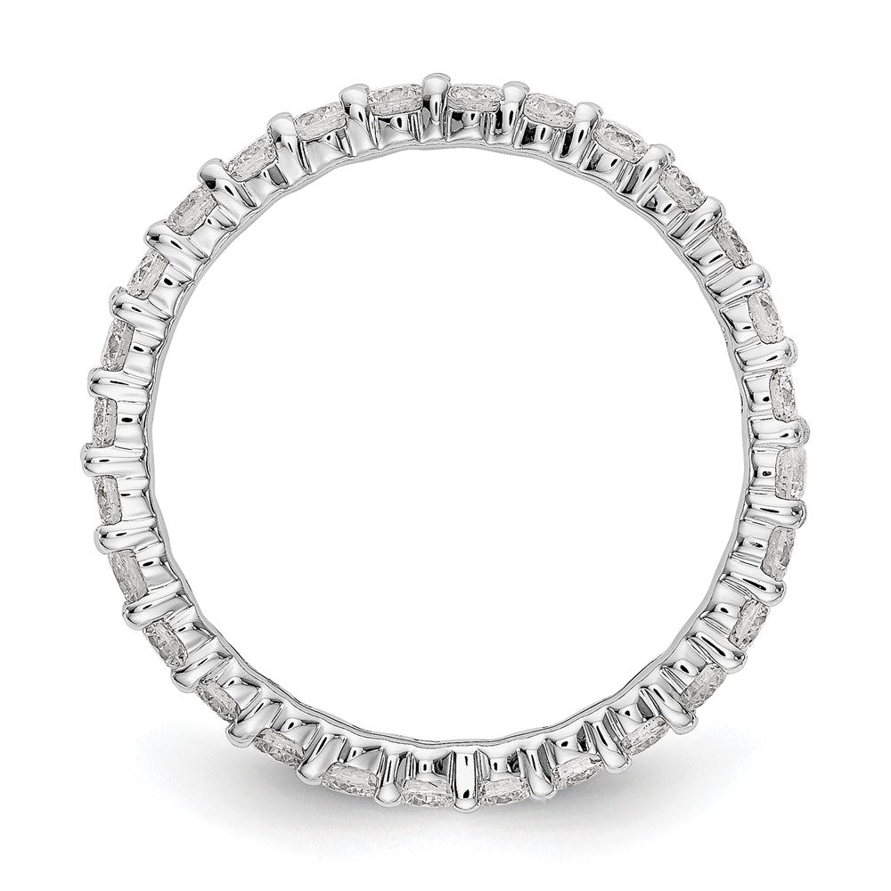 14K Weißgold Memoire-Ring mit 1 ct. im Labor gezüchteten Diamanten, VS/SI+ G+, Shared-Prong-Fassung