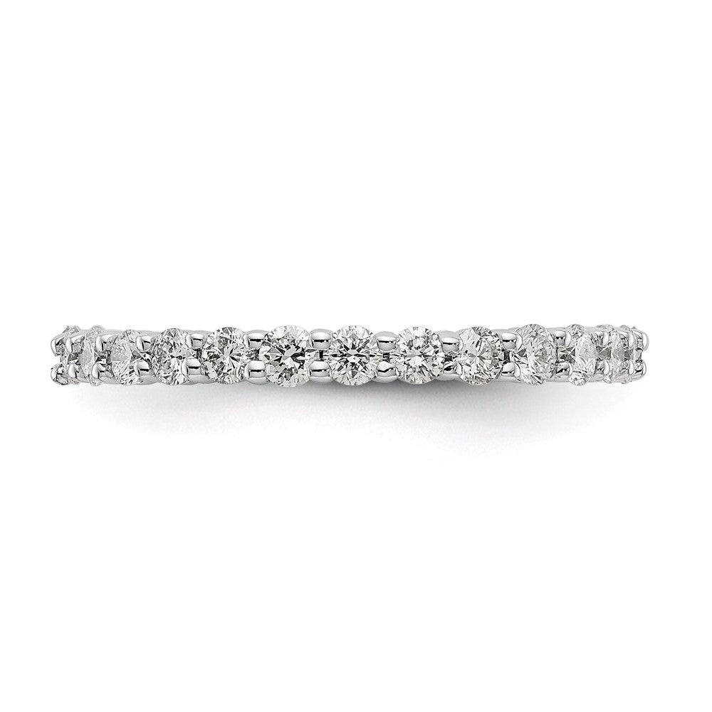 14K Weißgold Memoire-Ring mit 1 ct. im Labor gezüchteten Diamanten VS/SI+ G+ in gemeinsamer Krappenfassung