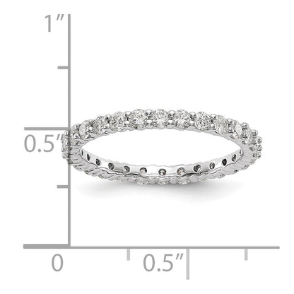 14K Weißgold Memoire-Ring mit 1 ct. im Labor gezüchteten Diamanten VS/SI+ G+ in Shared-Prong-Fassung