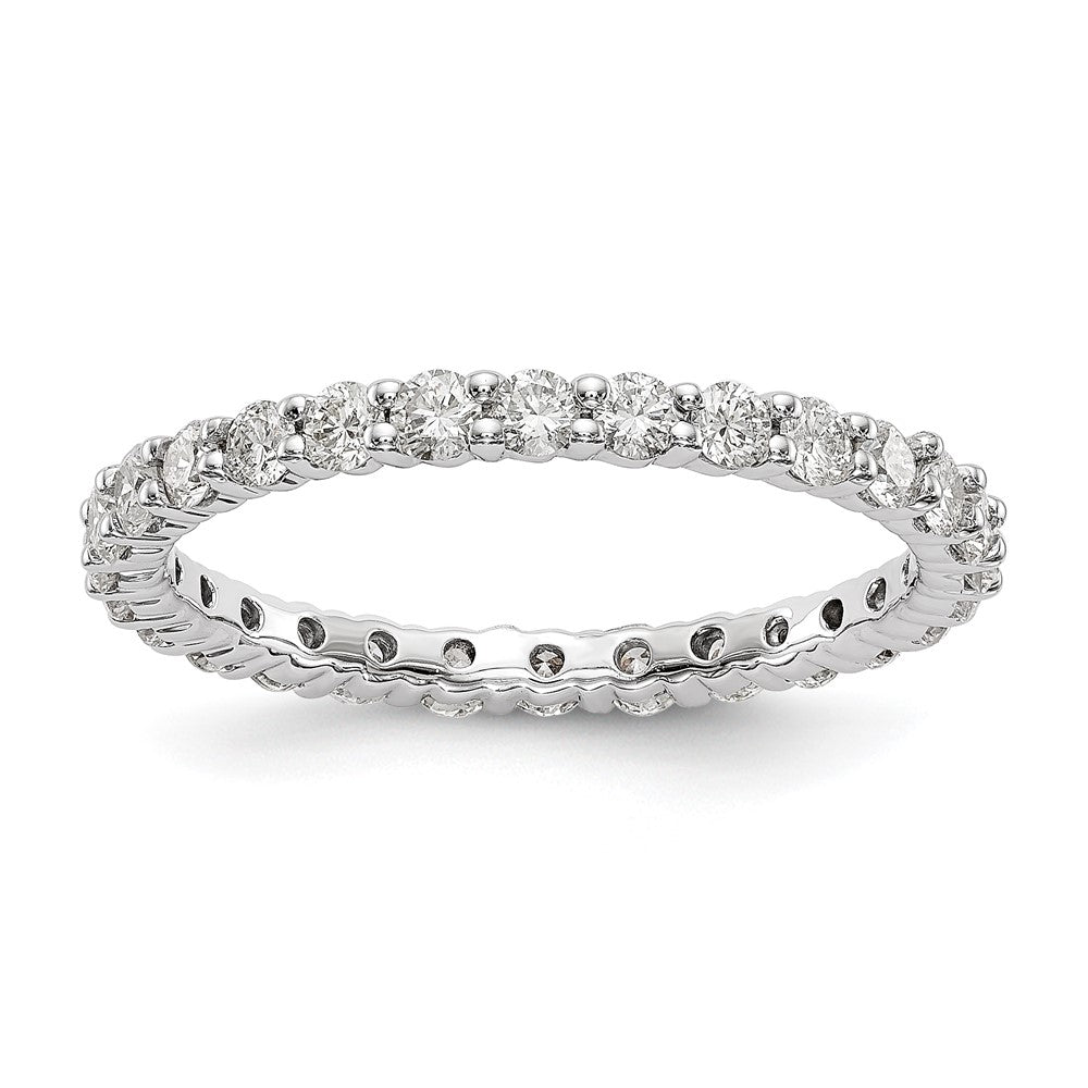 14K Weißgold Memoire-Ring mit 1 ct. im Labor gezüchteten Diamanten, VS/SI+ G+, Shared-Prong-Fassung