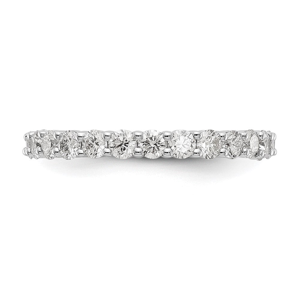 14K Weißgold Memoire-Ring mit 1,5 ct. Labordiamanten VS/SI+ G+ in Shared-Prong-Fassung