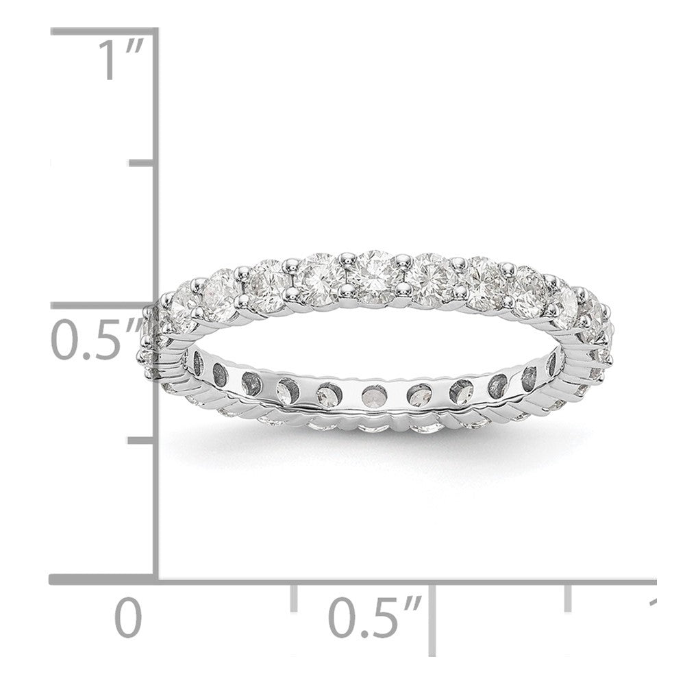14K Weißgold Memoire-Ring mit 1,5 ct. laborgezüchteten Diamanten VS/SI+ G+, Größe 5, Shared-Prong-Fassung