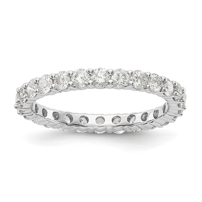 14K Weißgold Memoire-Ring mit 1,5 ct. im Labor gezüchteten Diamanten, VS/SI+ G+, gemeinsame Krappenfassung