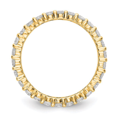 1,50 ct. Gesamtgewicht natürlicher Diamant Damen-Memoire-Ring aus 14K Gelbgold