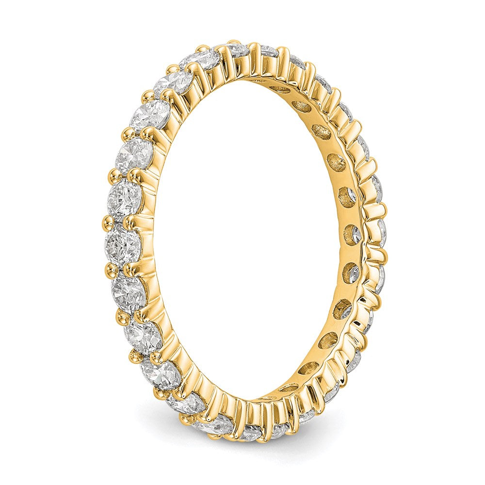 1,50 ct. Gesamtgewicht natürlicher Diamant Damen-Memoire-Ring aus 14K Gelbgold