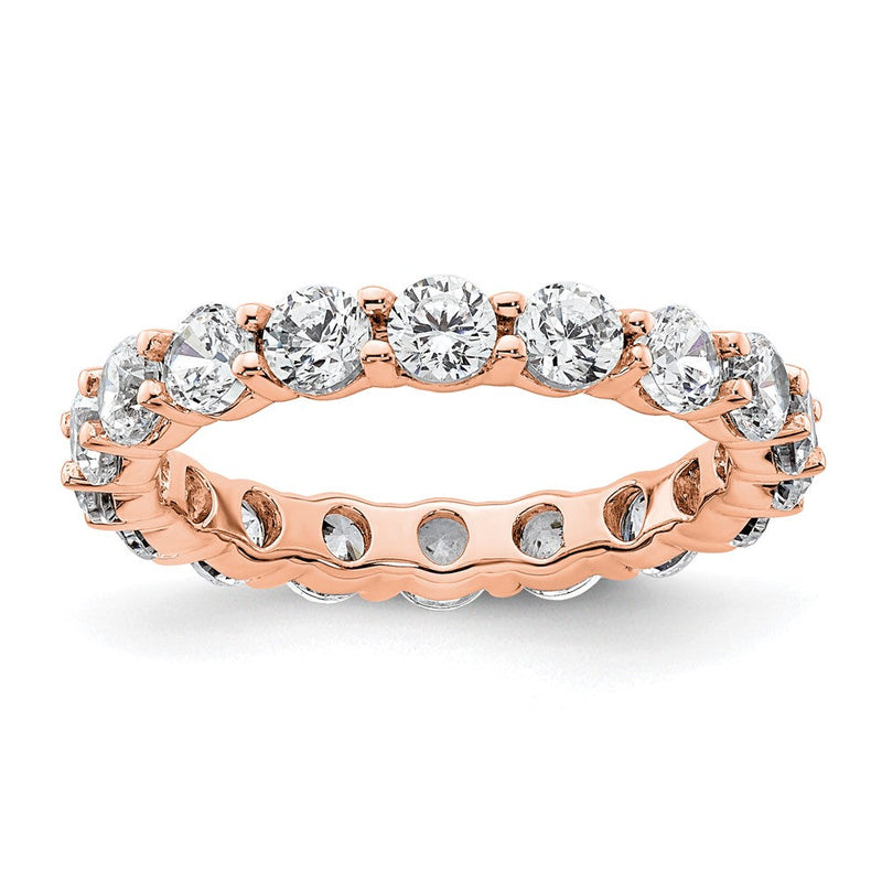 2,0 ct. Gesamtgewicht Memoire-Ring mit natürlichem Diamant für Damen aus 14K Roségold