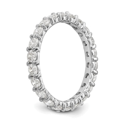 14K Weißgold 2 ct. Labor-Diamant VS/SI+ G+ Memoire-Ring mit gemeinsamer Krappenfassung