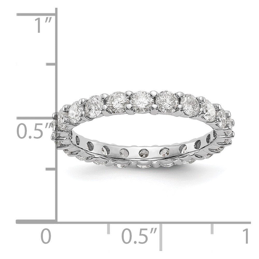 14K Weißgold 2 ct. Labor-Diamant VS/SI+ G+ Memoire-Ring mit gemeinsamer Krappenfassung