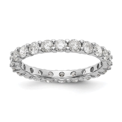 14K Weißgold Memoire-Ring mit 2 ct. im Labor gezüchteten Diamanten, VS/SI+ G+, in gemeinsamer Krappenfassung