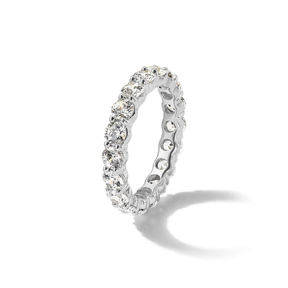 Damen-Memoire-Ring mit 3,0 ct. Gesamtgewicht natürlichen Diamanten, Ehering aus 14K Weißgold