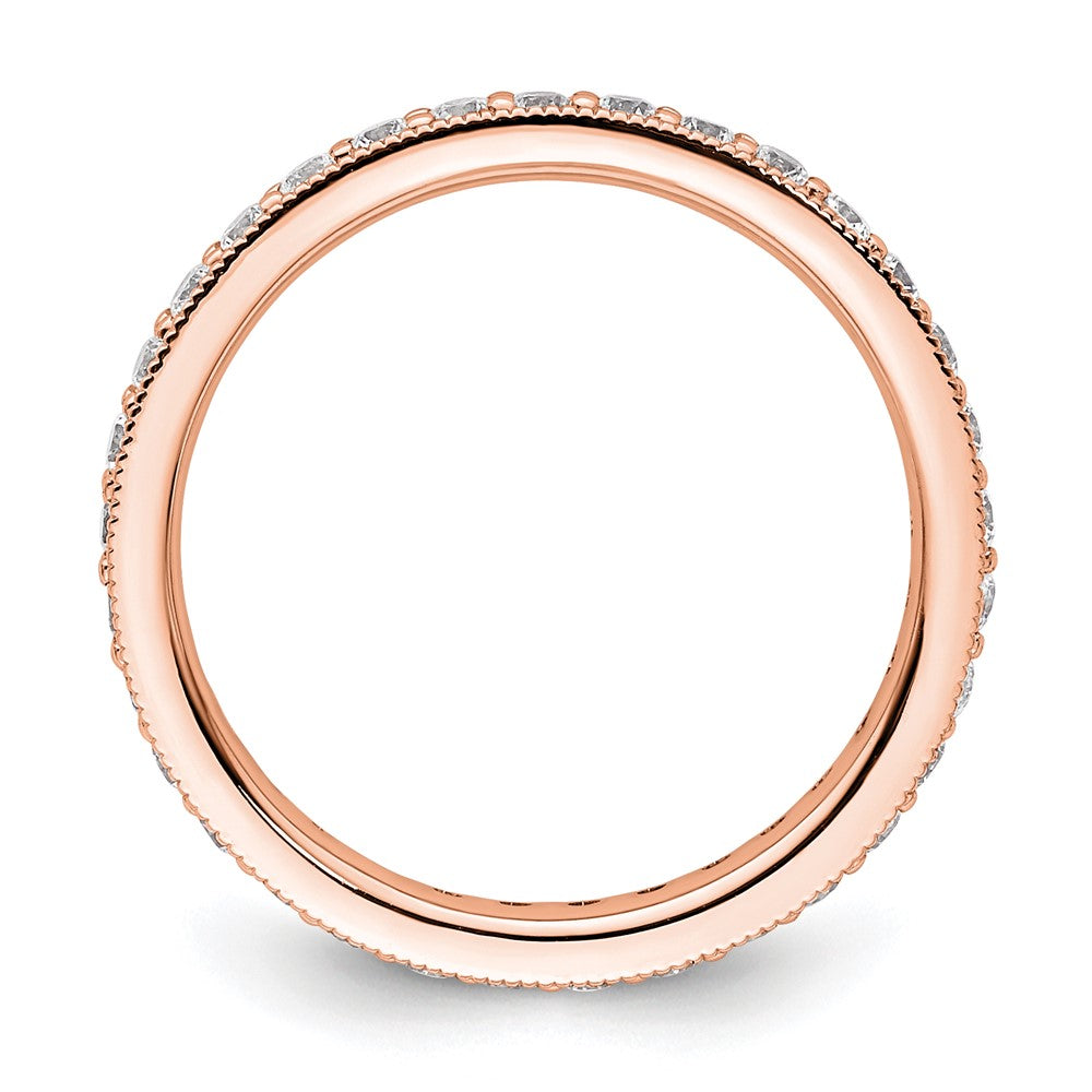 0,5 ct. Memoire-Ring mit natürlichem Diamant im Vintage-Stil aus 14K Roségold