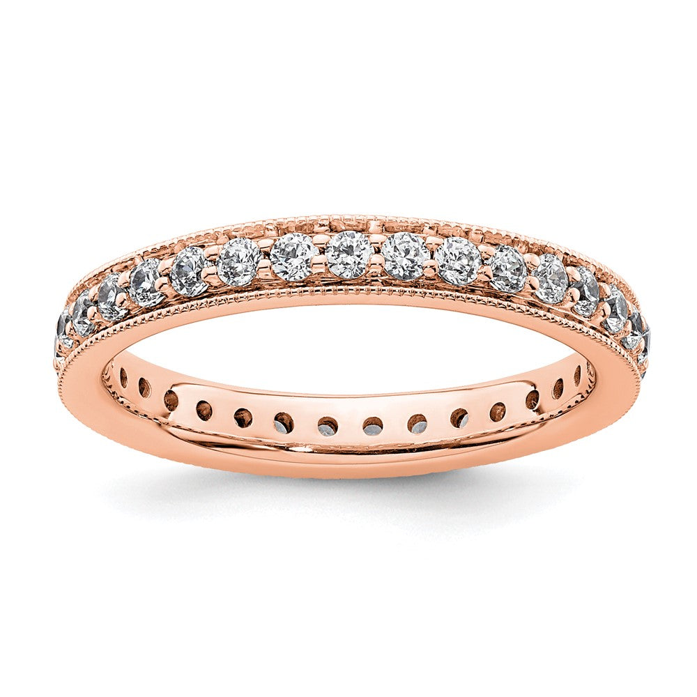 0,5 ct. Memoire-Ring mit natürlichem Diamant im Vintage-Stil aus 14K Roségold