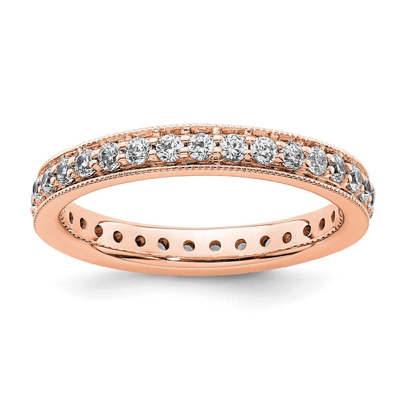 0,5 ct. Natürlicher Diamant Memoire-Ring im Vintage-Stil aus 14K Roségold