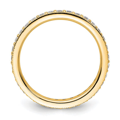 0,5 ct. natürlicher Diamant-Memoire-Ring im antiken Vintage-Stil aus 14K Gelbgold