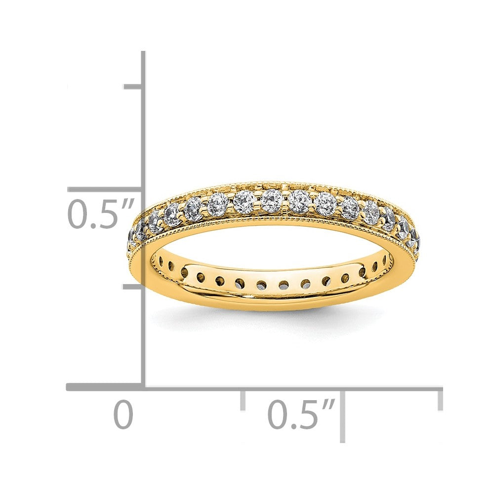 0,5 ct. natürlicher Diamant-Memoire-Ring im antiken Vintage-Stil aus 14K Gelbgold