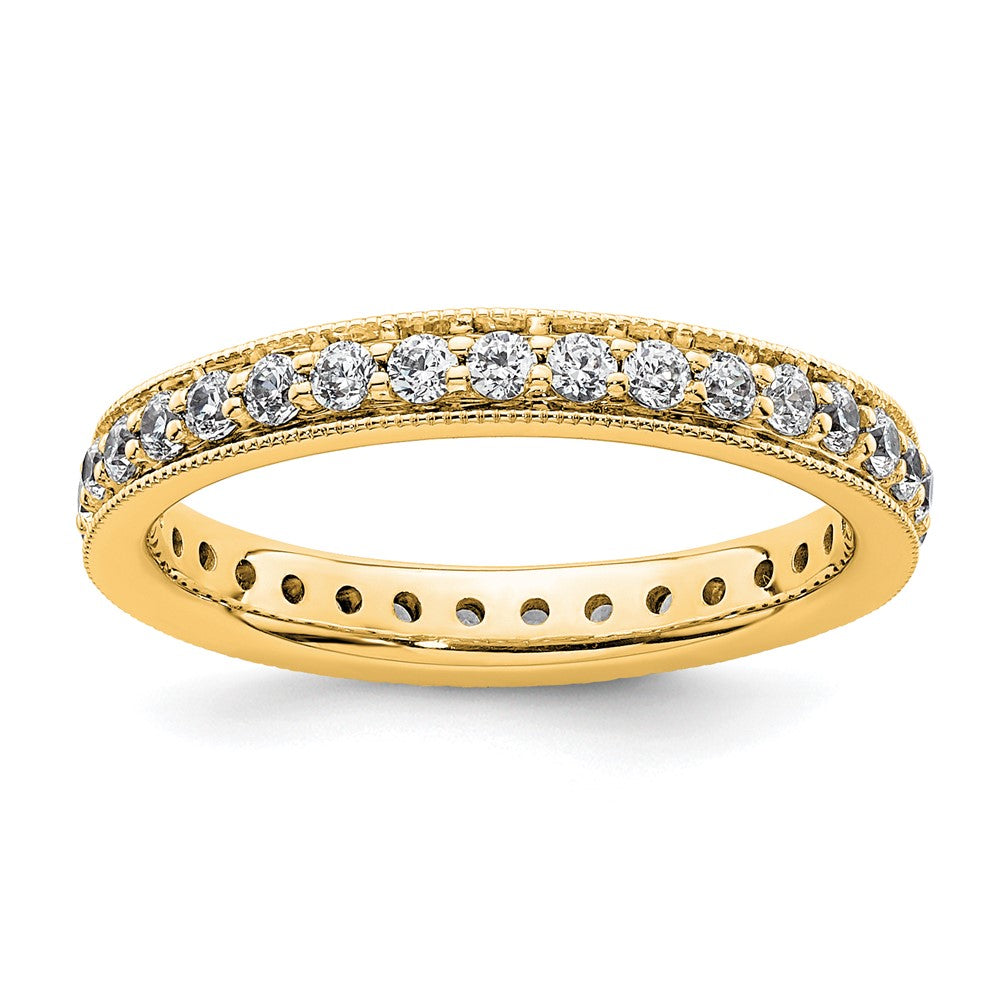 0,5 ct. natürlicher Diamant-Memoire-Ring im antiken Vintage-Stil aus 14K Gelbgold