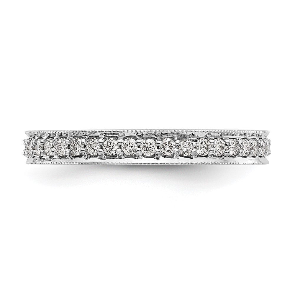 0,5 ct. Natürlicher Diamant Memoire-Ring im Antik-Vintage-Stil aus 14K Weißgold