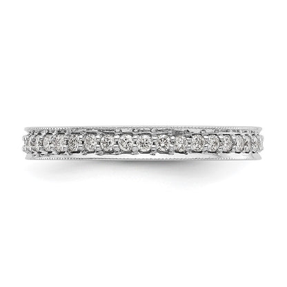 0,5 ct. Natürlicher Diamant Memoire-Ring im Antik-Vintage-Stil aus 14K Weißgold