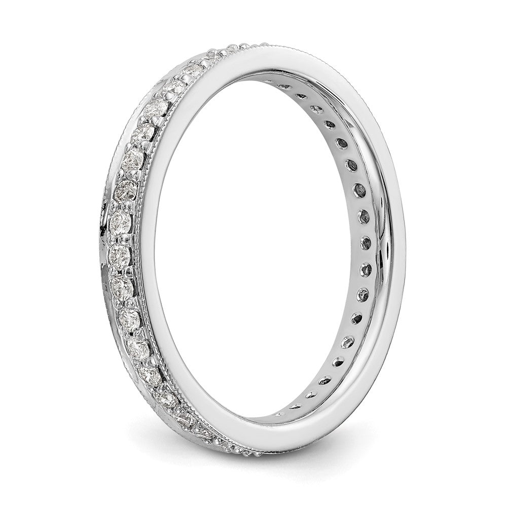 0,5 ct. Natürlicher Diamant Memoire-Ring im Antik-Vintage-Stil aus 14K Weißgold