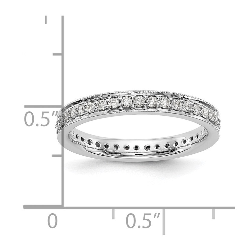 0,5 ct. Natürlicher Diamant Memoire-Ring im Antik-Vintage-Stil aus 14K Weißgold