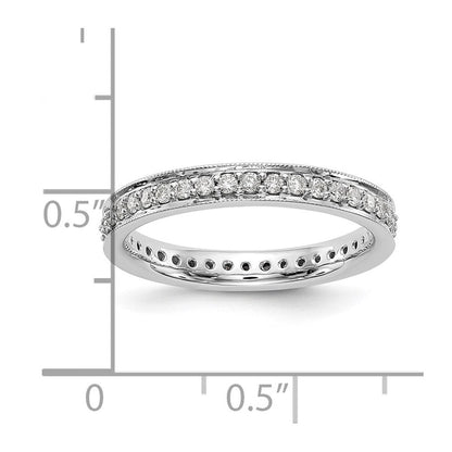 0,5 ct. Natürlicher Diamant Memoire-Ring im Antik-Vintage-Stil aus 14K Weißgold