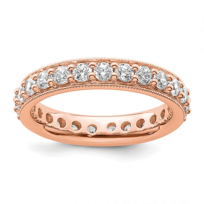 14K Roségold polierter Vintage-Memoire-Ring mit 1 ct. Diamant
