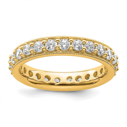 14K Gelbgold polierter Vintage-Memoire-Ring mit 1 ct. Diamant